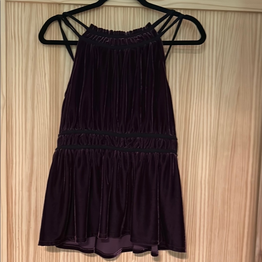 Maurices Deep Purple Velvet tank, gorgeous high neck stappy back